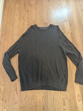 Eddie Bauer 100% Cotton XXL Vintage Sweater Brown Crew Neck 90s Preppy Retro